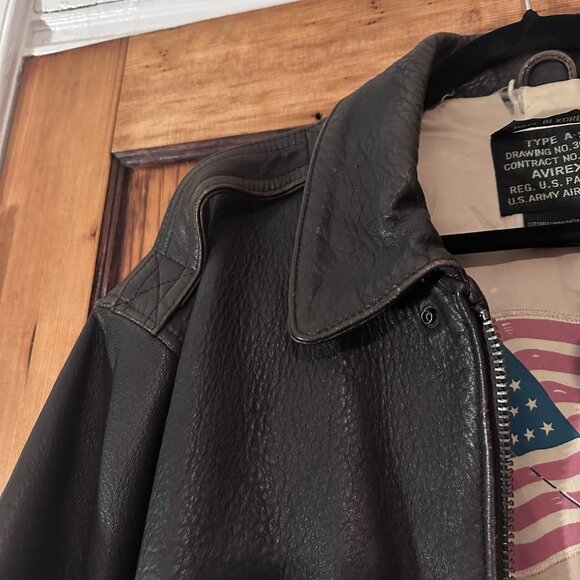 Avirex A-2 Bomber Flight Leather Jacket - Picture 6 of 16